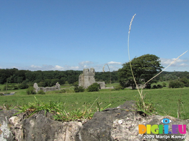 SX07960 Ogmore Castle from field boundary